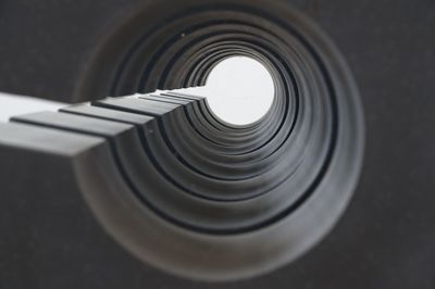 Directly above shot of spiral staircase