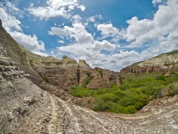 Scenic view of mountains against sky