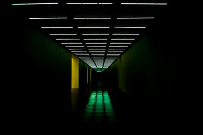 Illuminated corridor of building