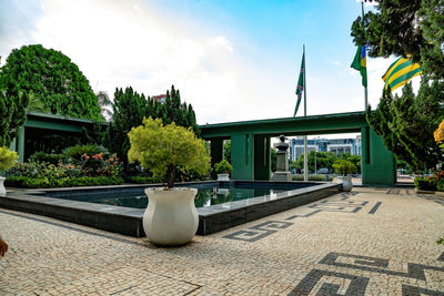 View of building against cloudy sky