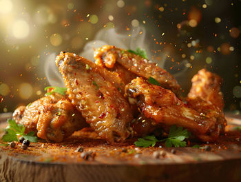 Close-up of meat in plate