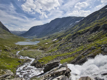 Scenic view of mountains against sky