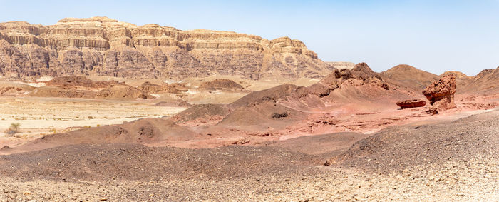 Rock formations in desert against sky