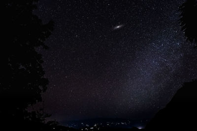 Low angle view of sky at night