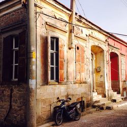 Cars parked in front of building