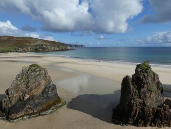 Scenic view of beach against sky