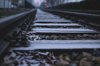 Surface level of railroad tracks