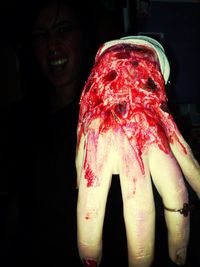 Close-up portrait of a young woman