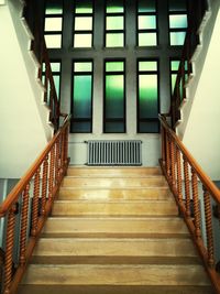 High angle view of staircase in building