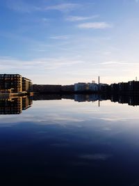 Reflection of buildings in river