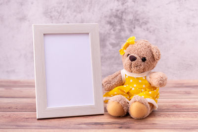 Close-up of stuffed toy on table