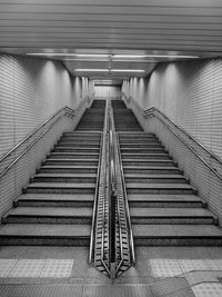 Low angle view of steps at subway