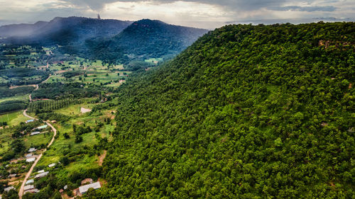 High angle view of landscape against sky