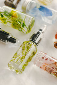 High angle view of food on table