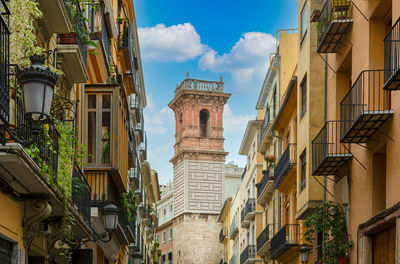 Low angle view of buildings against sky