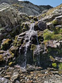 Scenic view of waterfall