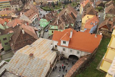 High angle shot of townscape