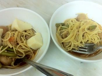 Close-up of noodles in bowl