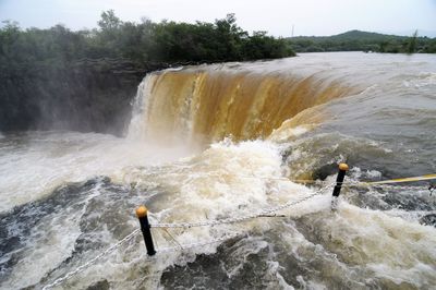 Scenic view of waterfall