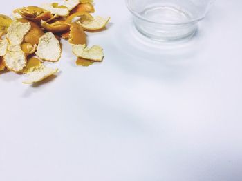 Close-up of food against white background