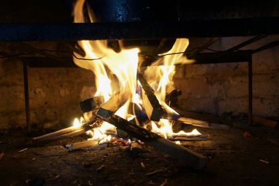 Close-up of burning candles