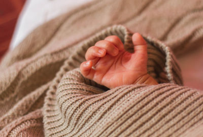 Close-up of baby hand