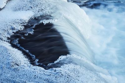 Close-up of frozen water