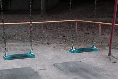 High angle view of swing in playground