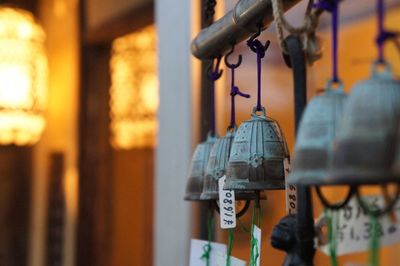 Close-up of clothes hanging at store for sale