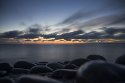 Scenic view of sea during sunset