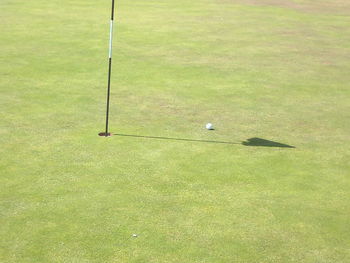 High angle view of golf course