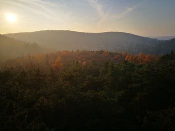 Scenic view of landscape against sky during sunset