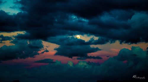 Scenic view of dramatic sky at night