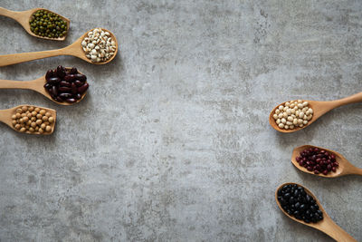 High angle view of fruits in bowl on table