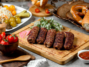 Close-up of food on table