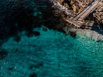 High angle view of swimming pool