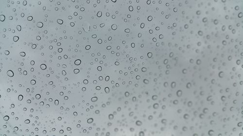 Close-up of water drops on glass