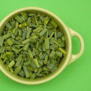 High angle view of chopped vegetables in bowl