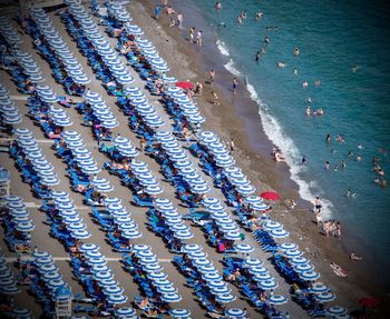 High angle view of beach