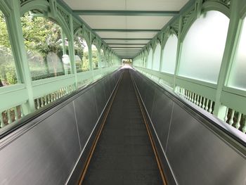 Empty railway bridge in modern building