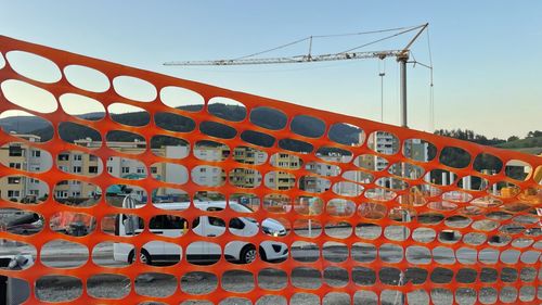 View of construction site against clear sky