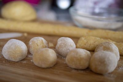 Close-up of eggs on table