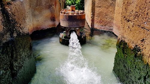 High angle view of waterfall