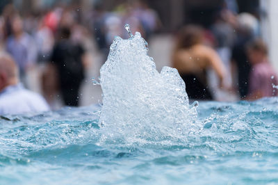 Close-up of water splashing at fountain