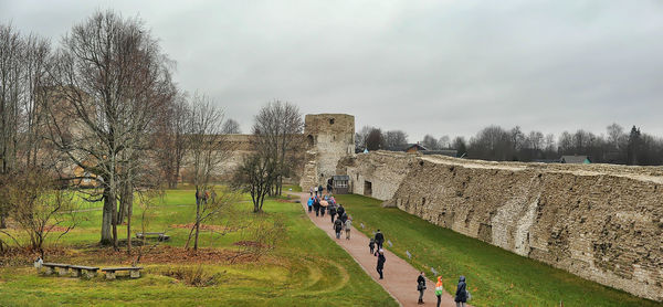 People in park against sky