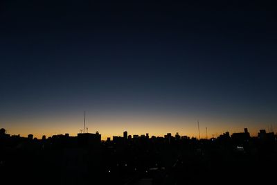 View of cityscape at sunset