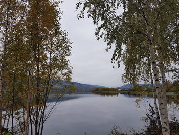 Scenic view of calm lake against sky