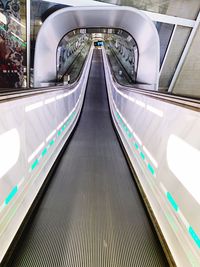 High angle view of escalator