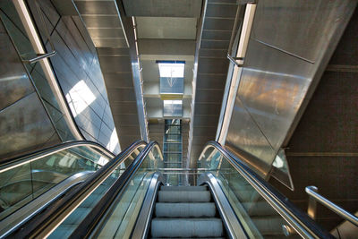 Low angle view of escalator