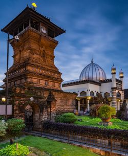 View of historical building against sky at dusk